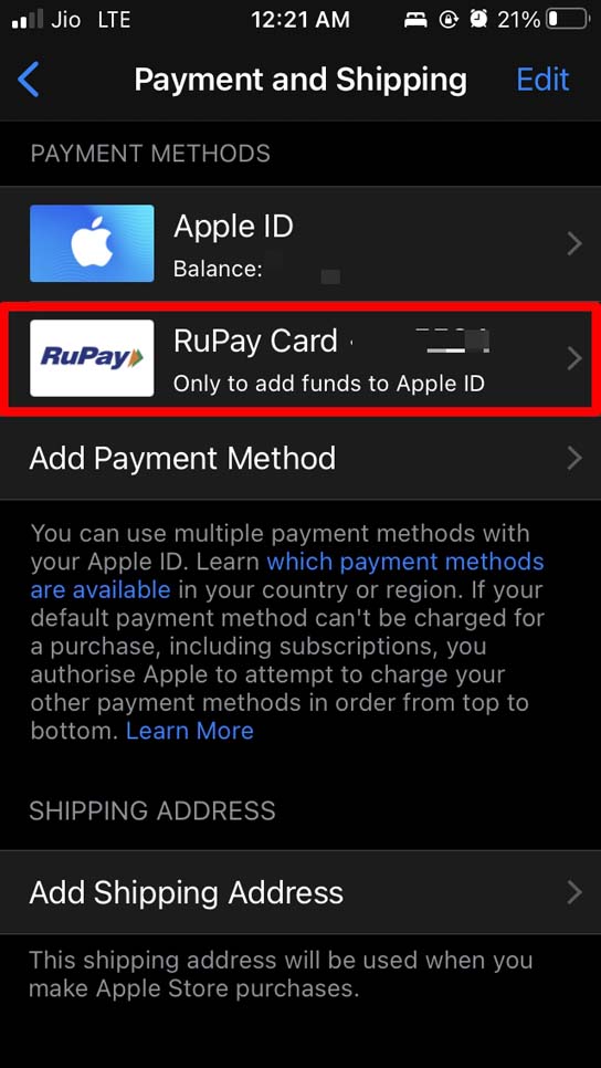 tap-on-payment-method