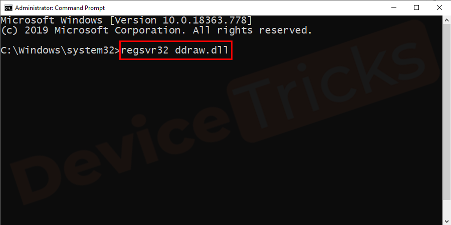 type-regsvr32-ddraw.dll-and-press-Enter-to-re-register-the-ddraw-file