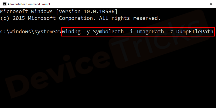 windbg-–y-SymbolPath-–i-ImagePath-–z-DumpFIlePath-Command-1