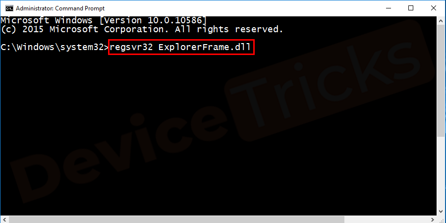 Command-Prompt-regsvr32-ExplorerFrame.dll-Enter
