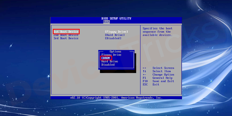 First-boot-device-is-CD-DVD-drive