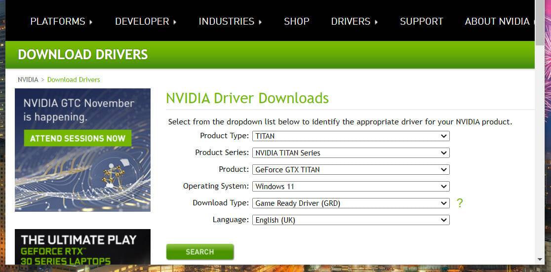 nvidia-driver-search-page