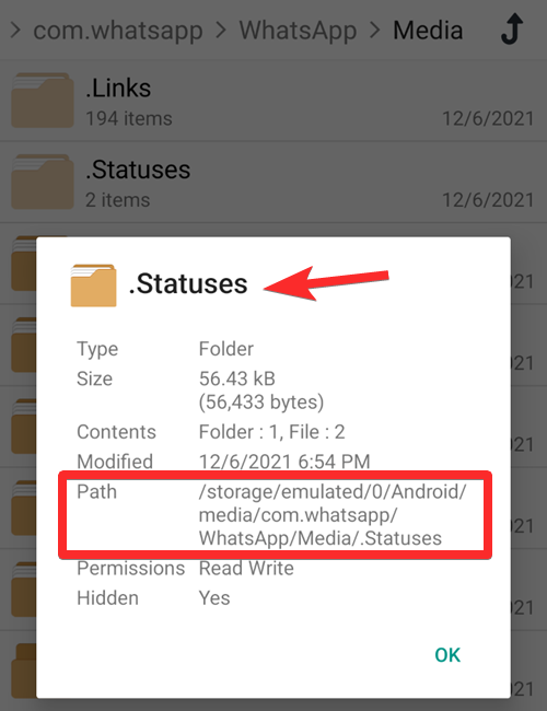 whatsapp-status-folder-address-path