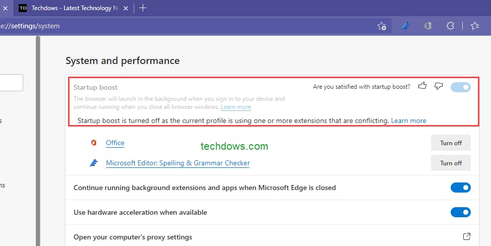 Microsoft-Edge-says-Startup-boost-tuned-off-due-to-one-or-more-conflicting-extensions-1
