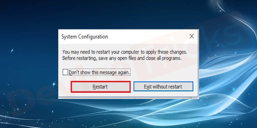 Restart-System-configuration