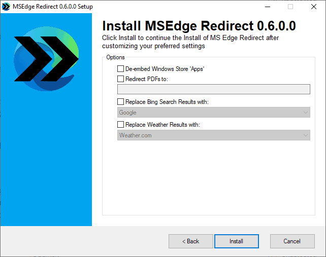 msedge-redirect-options