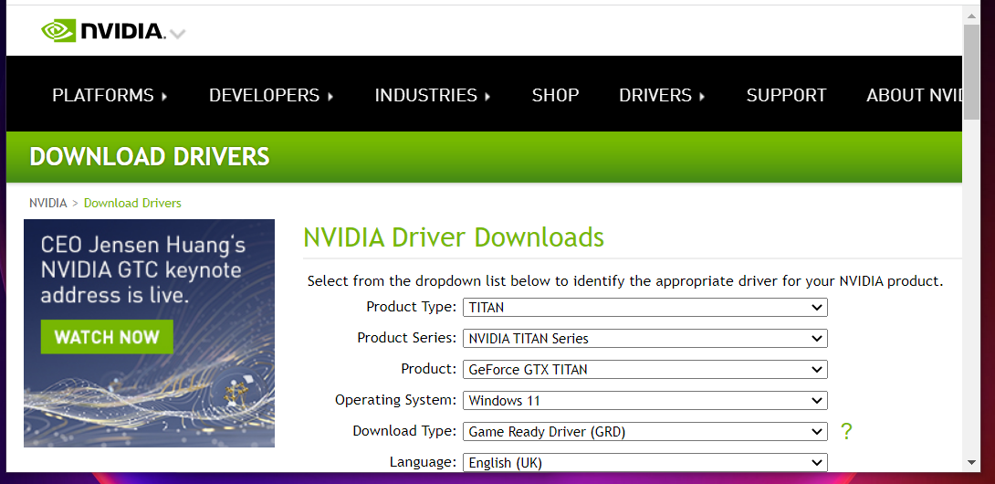 nvidia-driver-download-page