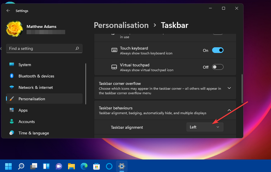 taskbar-alignment-option