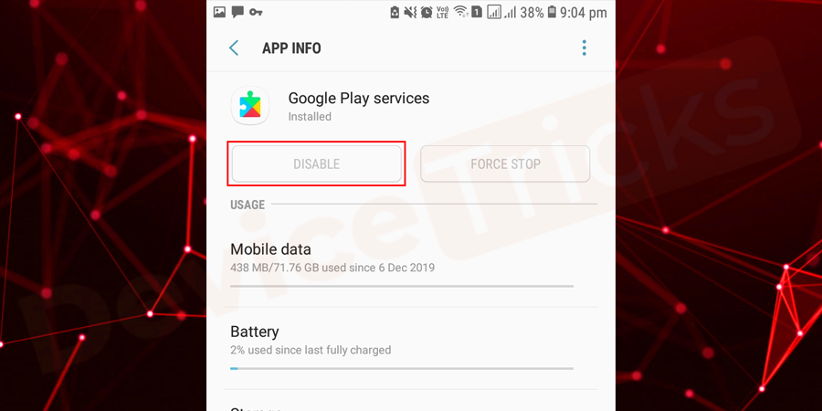 Disabled-Google-Play-Service