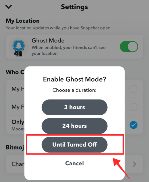 snapchat-map-settings-ghost-mode-toggle-on
