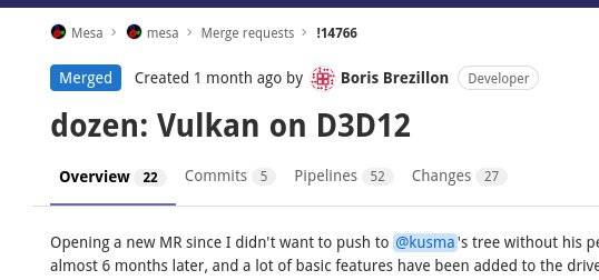 “Dozen”合并到 Mesa 以在 Direct3D 12 上实现 Vulkan