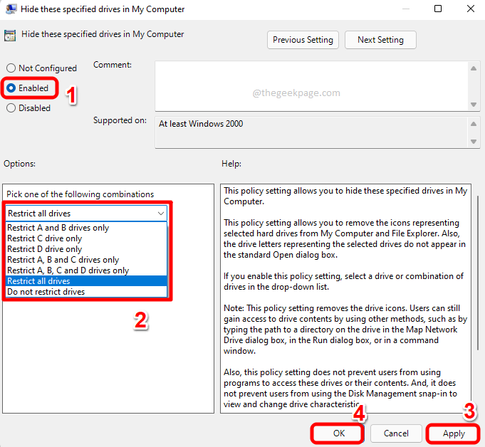 如何在 Windows 11、10 中隐藏或显示任何特定驱动器