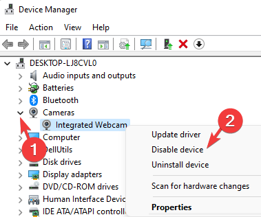 Device-Manager-Cameras-Integrated-Webcam-right-click-Disable-device