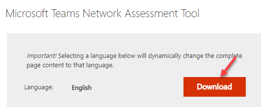 Microsoft-Official-Page-Microsoft-Teams-Network-Assessment-Tool-Download
