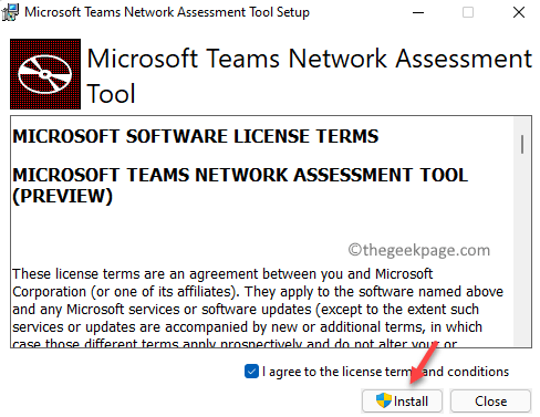 Microsoft-Teams-Network-Assessment-Tool-Setup-Agree-to-the-license-terms-Install-min