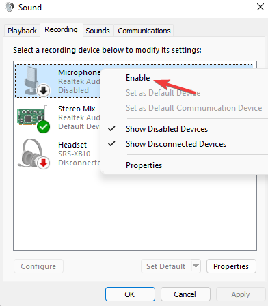 Sound-Recording-tab-Microphone-right-click-Enable
