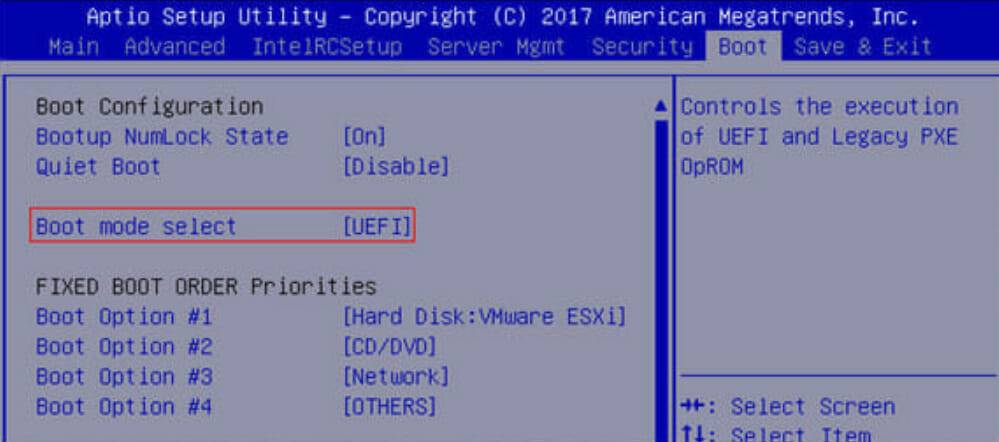 Boot-UEFI-settings
