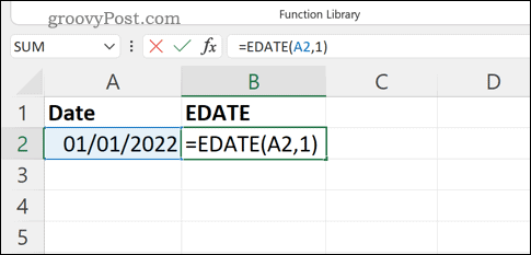 Excel-EDATE-Typing-Formula