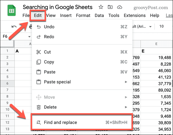 Google-Sheets-Edit-Find-Option