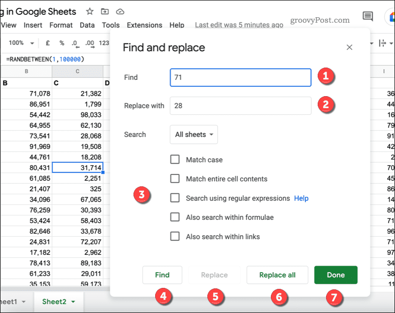 Google-Sheets-Find-Replace-Options
