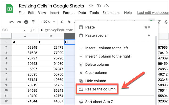 Google-Sheets-Resize-Column-Option