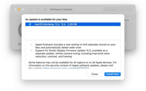 Apple 发布 macOS 12.4，具有新的 Podcast 功能和单独的 Studio Display 网络摄像头修复