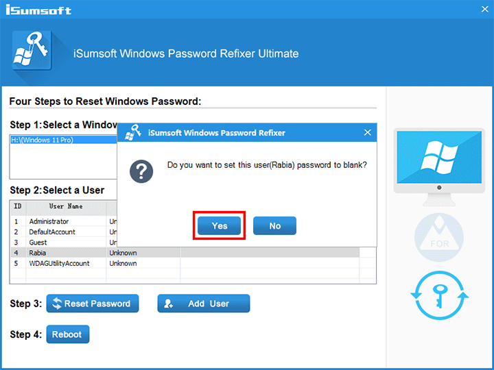 click-yes-to-reset-password