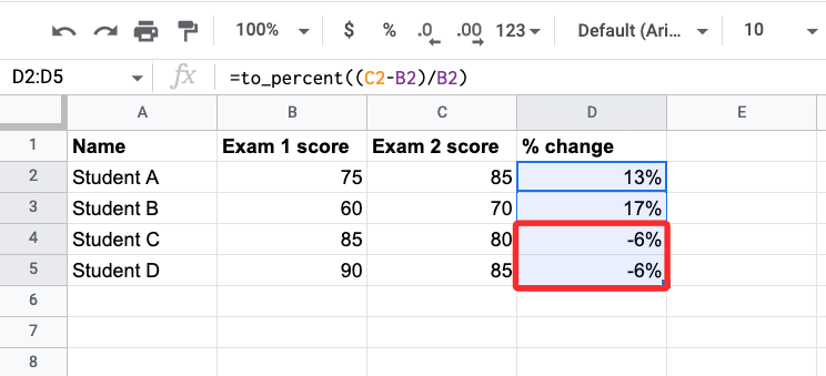 calculate-percentage-changes-in-google-sheet-15-a