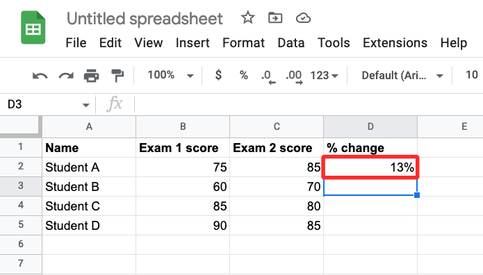 calculate-percentage-changes-in-google-sheet-9-a