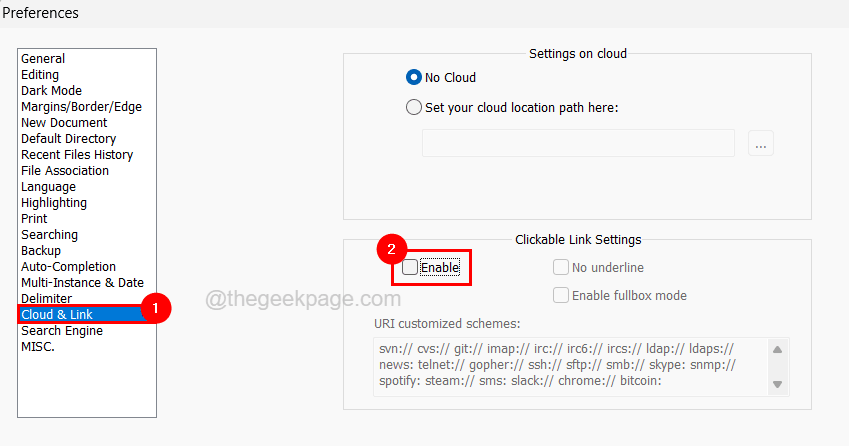 uncheck-enable-clickable-links_11zon
