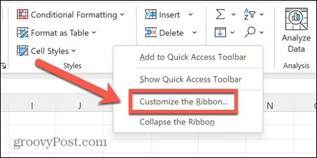 use-superscript-excel-customize-ribbon