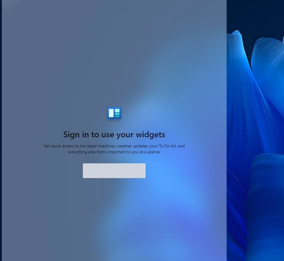 Widgets-board-Microsoft-account-signin