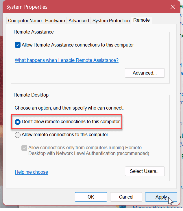 如何在 Windows 11 上禁用远程桌面