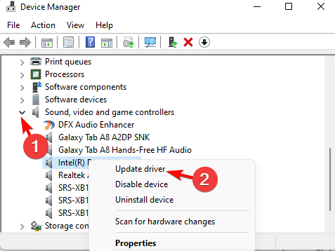 Device-Manager-Sound-video-and-game-controllers-audio-device-right-click-update-driver