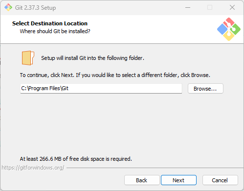 Git-installation-destination-on-Windows-11