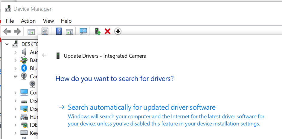 Search-automatically-for-Camera-Driver