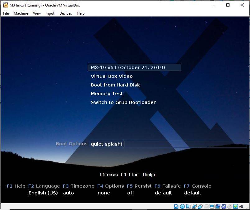 Start-MX-Linux-VM-boot-menu