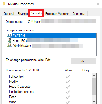 nvidia-security-tab