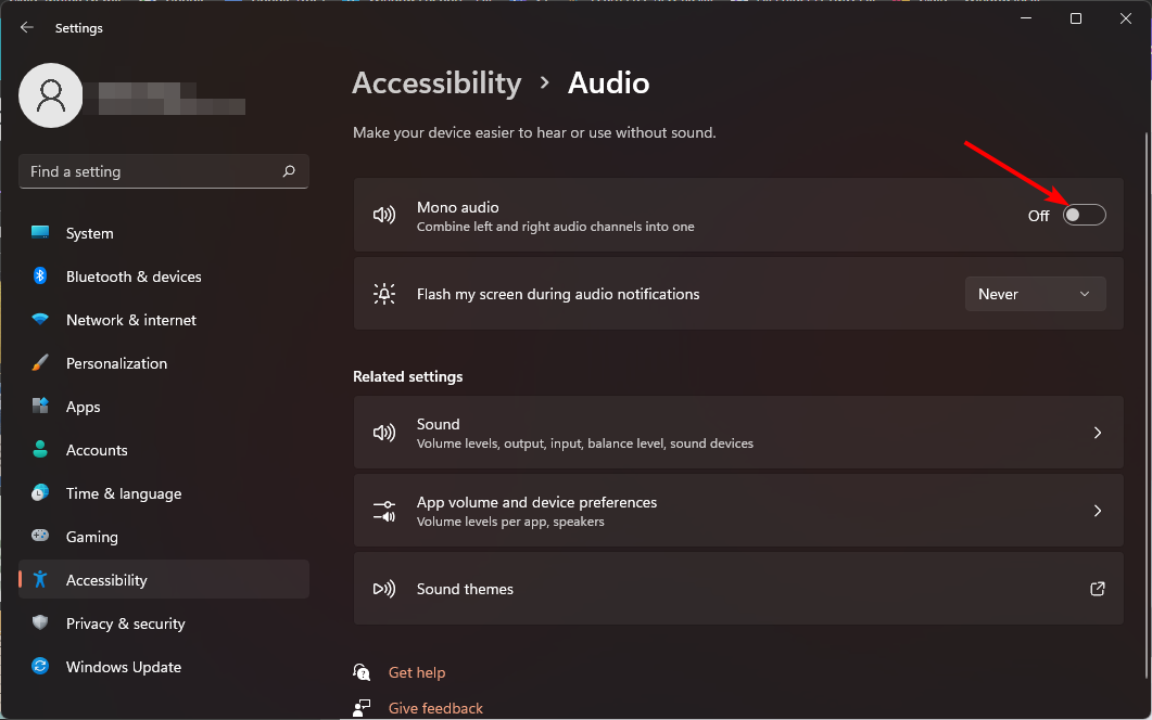 Mono-audio-accessibility