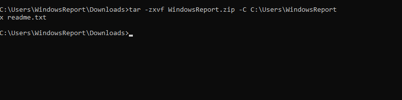 command-prompt-tar-extract