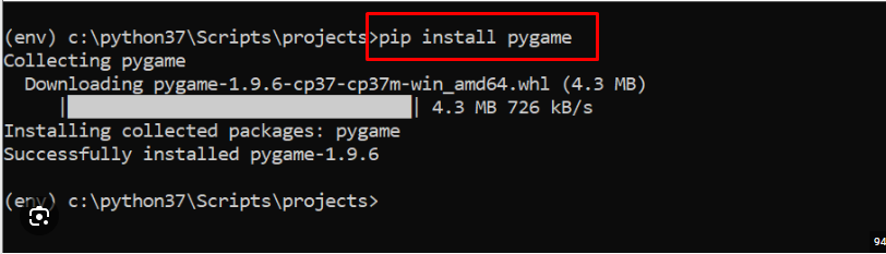 pip-install-pygame