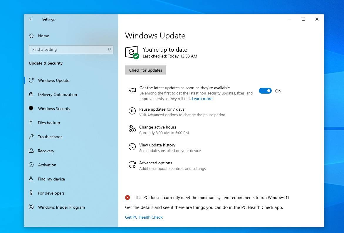 Windows-Update-shows-no-new-updates