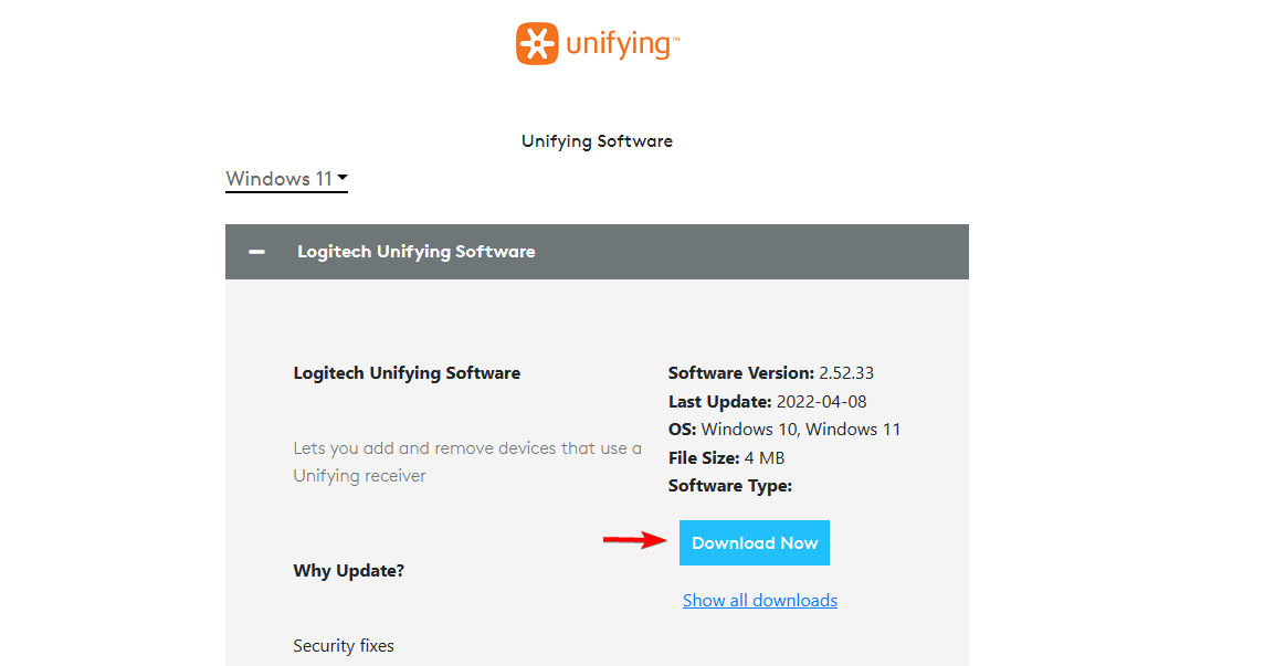unifying-software-download