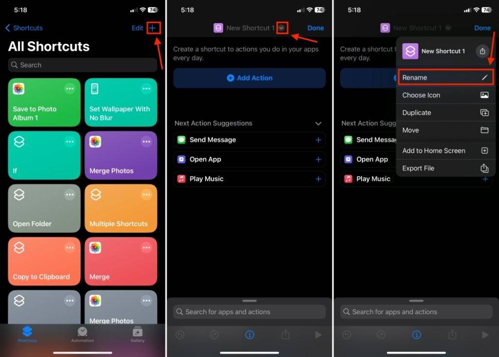 Create-and-Rename-a-Shortcut-in-the-Shortcuts-App