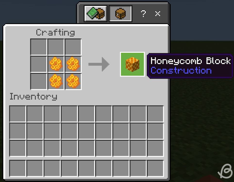 Honeycomb-Uses-crafting-recipe-for-a-honeycomb-block