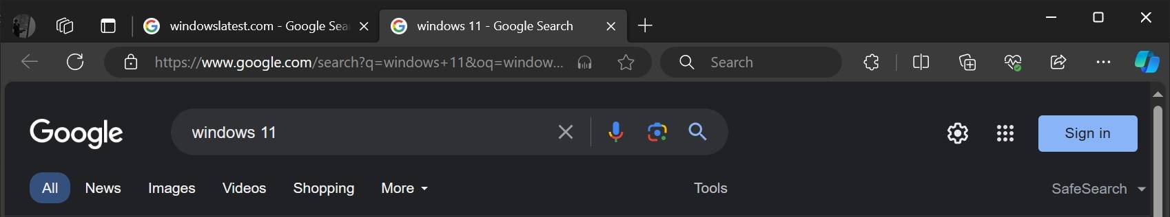 Microsoft-Edge-second-search-bar