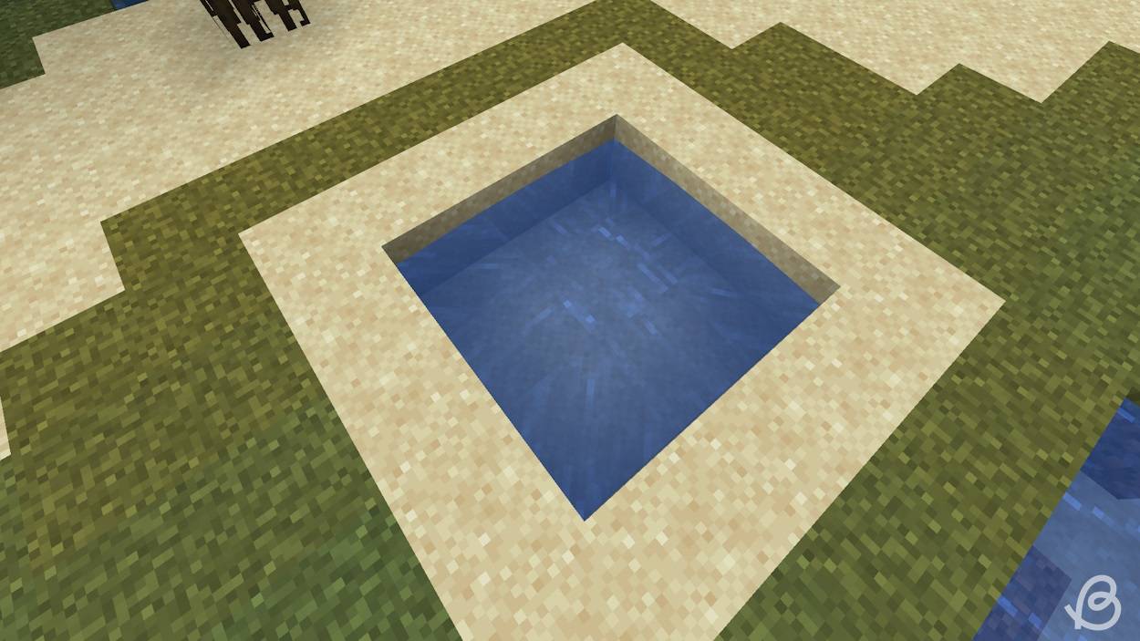 Sea-pickles-Minecraft-Dug-out-area-with-a-single-water-source-in-the-center