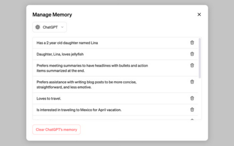 ChatGPT 正在推出“记忆”功能，让您的回复更加个性化
