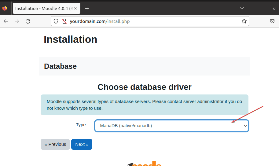Choose-the-Database-Driver-mariaDB